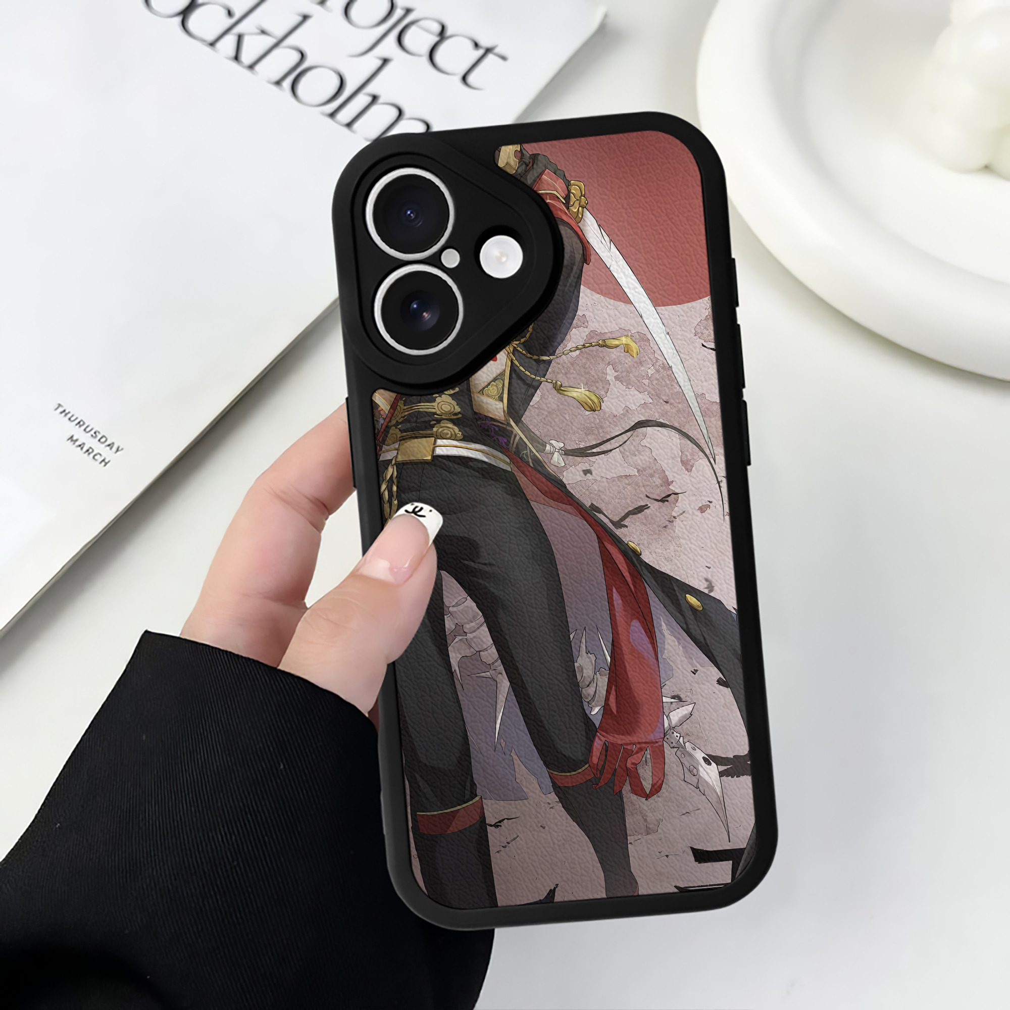 （画像用） 刀剣乱舞 Touken Ranbu 【iPhone 16シリーズ対応】シリコンスマホケース（レザー調） 材質：シリコン